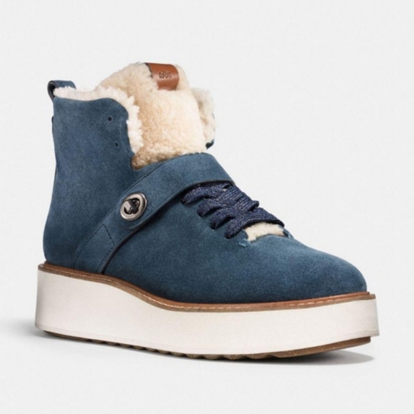 Brand New Coach Urban Hiker Suede Boots - Denim colour - 8B - Picture 1 of 9